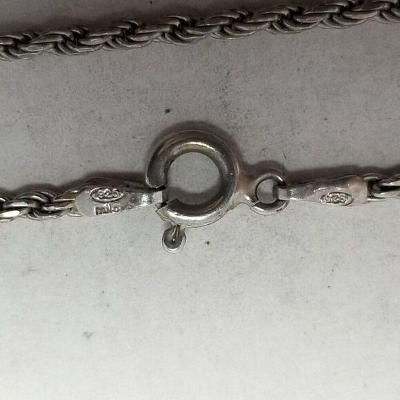 Vintage Sterling Silver Rope Chain Bracelet, Skinny Stacking Estate - Picture 3 of 5
